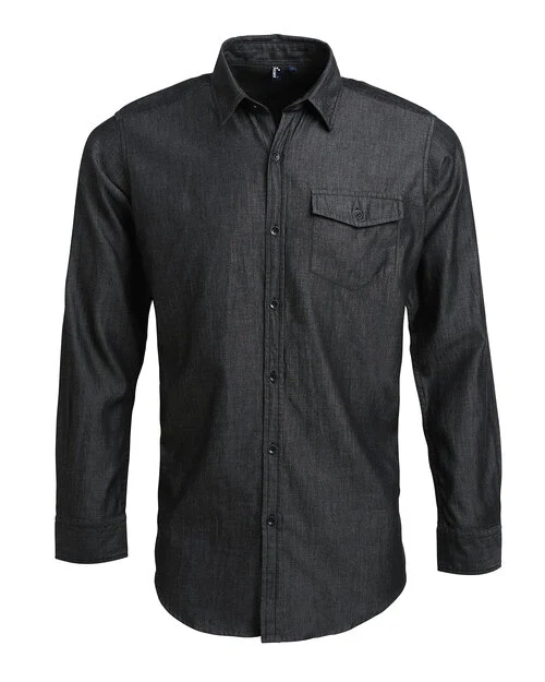 Premier Workwear Mens Jeans Stitch Denim Shirt - PR222M - Image 2