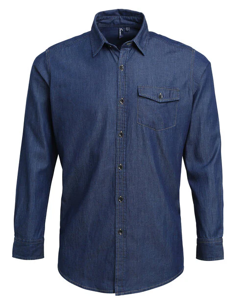 Premier Workwear Mens Jeans Stitch Denim Shirt - PR222M - Image 3