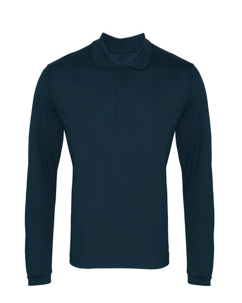 Premier Workwear Mens Long Sleeve Coolchecker Pique Polo Shirt - PR617M - Image 3
