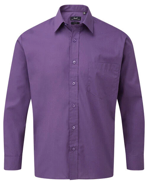Premier Workwear Mens Long Sleeve Poplin Shirt - PR200M - Image 11