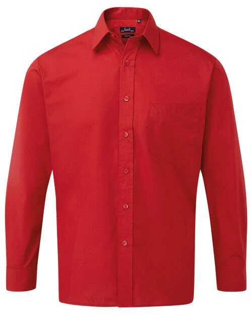 Premier Workwear Mens Long Sleeve Poplin Shirt - PR200M - Image 12