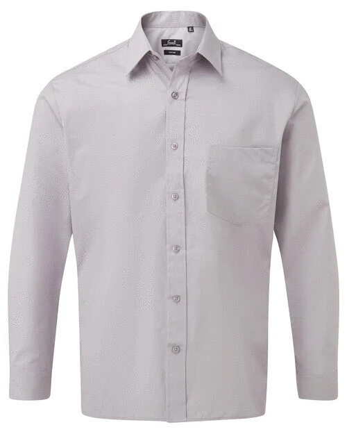 Premier Workwear Mens Long Sleeve Poplin Shirt - PR200M - Image 14