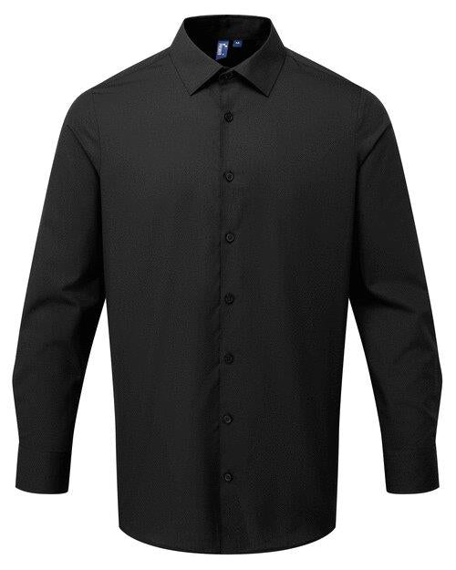 Premier Workwear Mens Long Sleeve Poplin Shirt - PR203M - Image 2