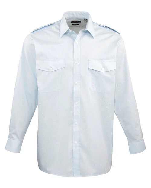 Premier Workwear Mens Pilot Long Sleeve Shirt - PR210M - Image 3