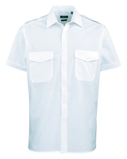 Premier Workwear Mens Short Sleeve Pilot Shirt - PR212M - Image 3