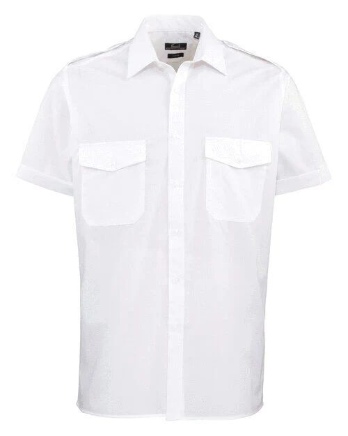 Premier Workwear Mens Short Sleeve Pilot Shirt - PR212M - Image 4