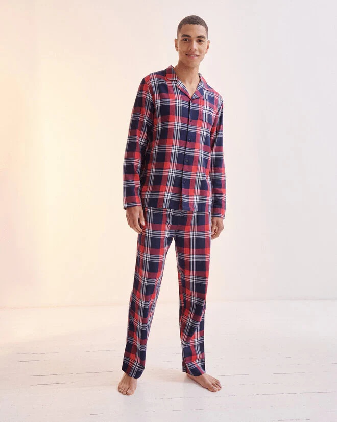 SF Clothing Mens Tartan Lounge Set - SF074M