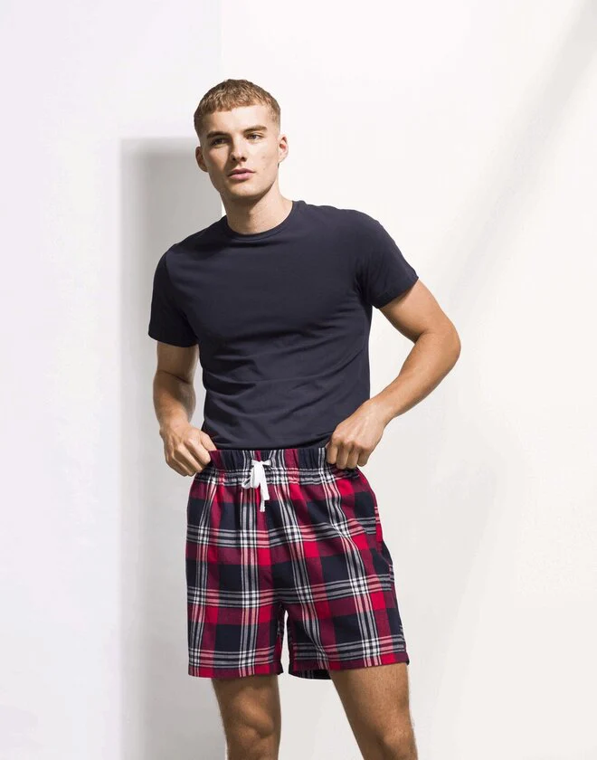 SF Clothing Mens Tartan Lounge Shorts - SF082M - Image 2