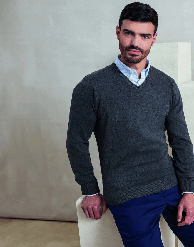 Premier Workwear Mens V-Neck Knitted Sweater - PR694M - Image 7