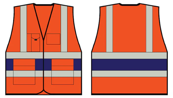 Beeswift CU Orange Executive Vest With Navy Blue Band 3XL