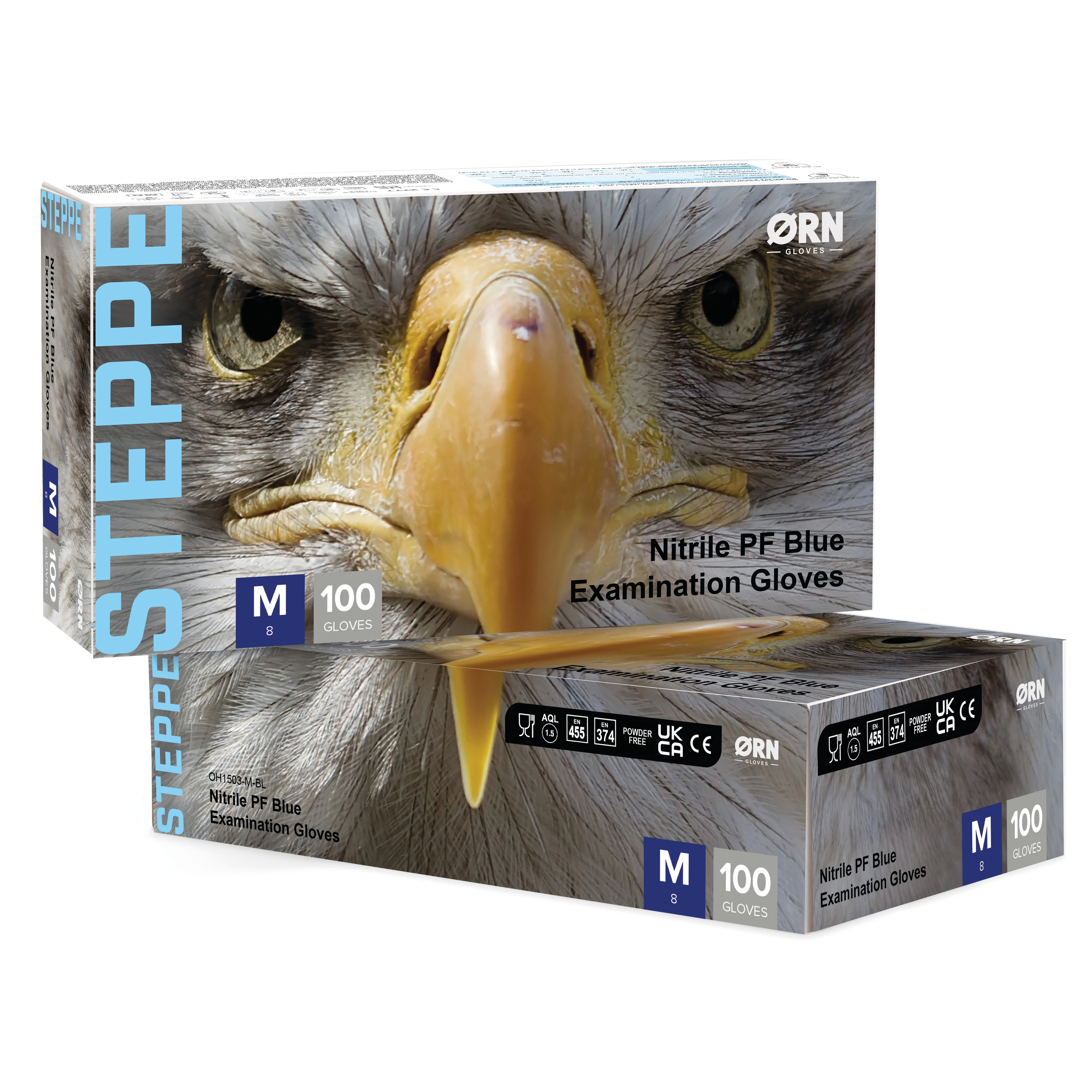 ORN Steppe Classic Blue Nitrile Gloves - 1 Case (10 Boxes of 100 Gloves) - Image 5