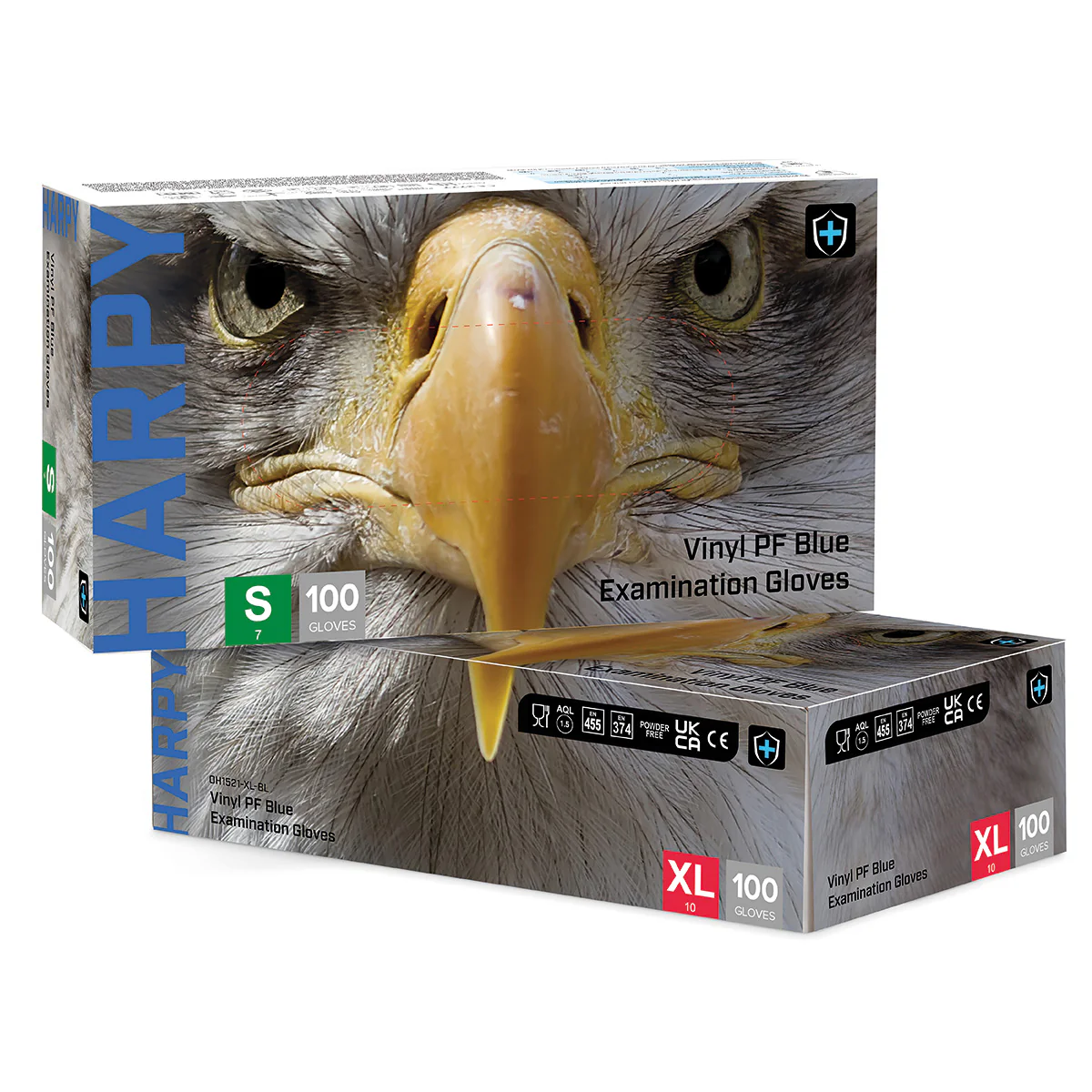 ORN Harpy Medium Duty Blue Vinyl Gloves - 1 Case (10 Boxes of 100 Gloves) - Image 2