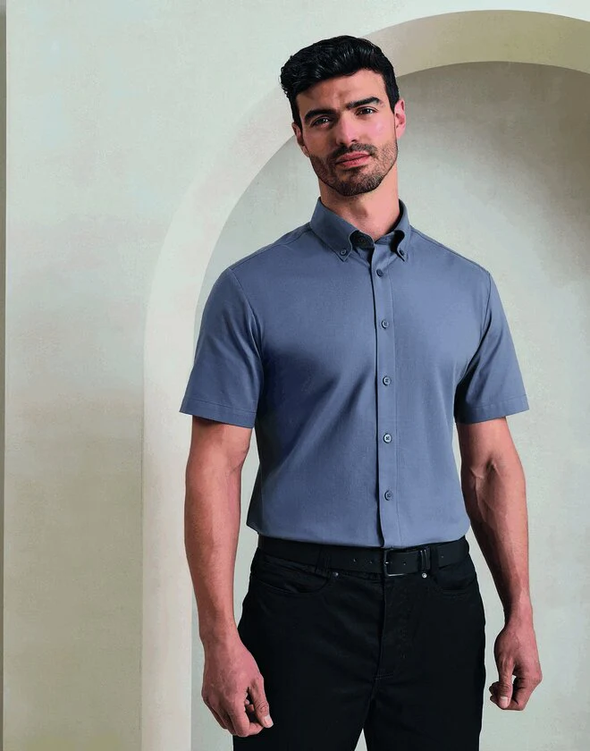 Premier Workwear Oxford Mens Short Sleeve Shirt - PR286M