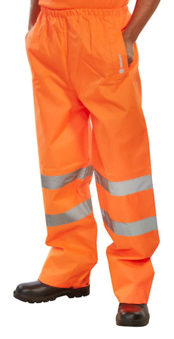Beeswift Hi-Vis Padded Thermal Lined Rain Trousers - Image 2