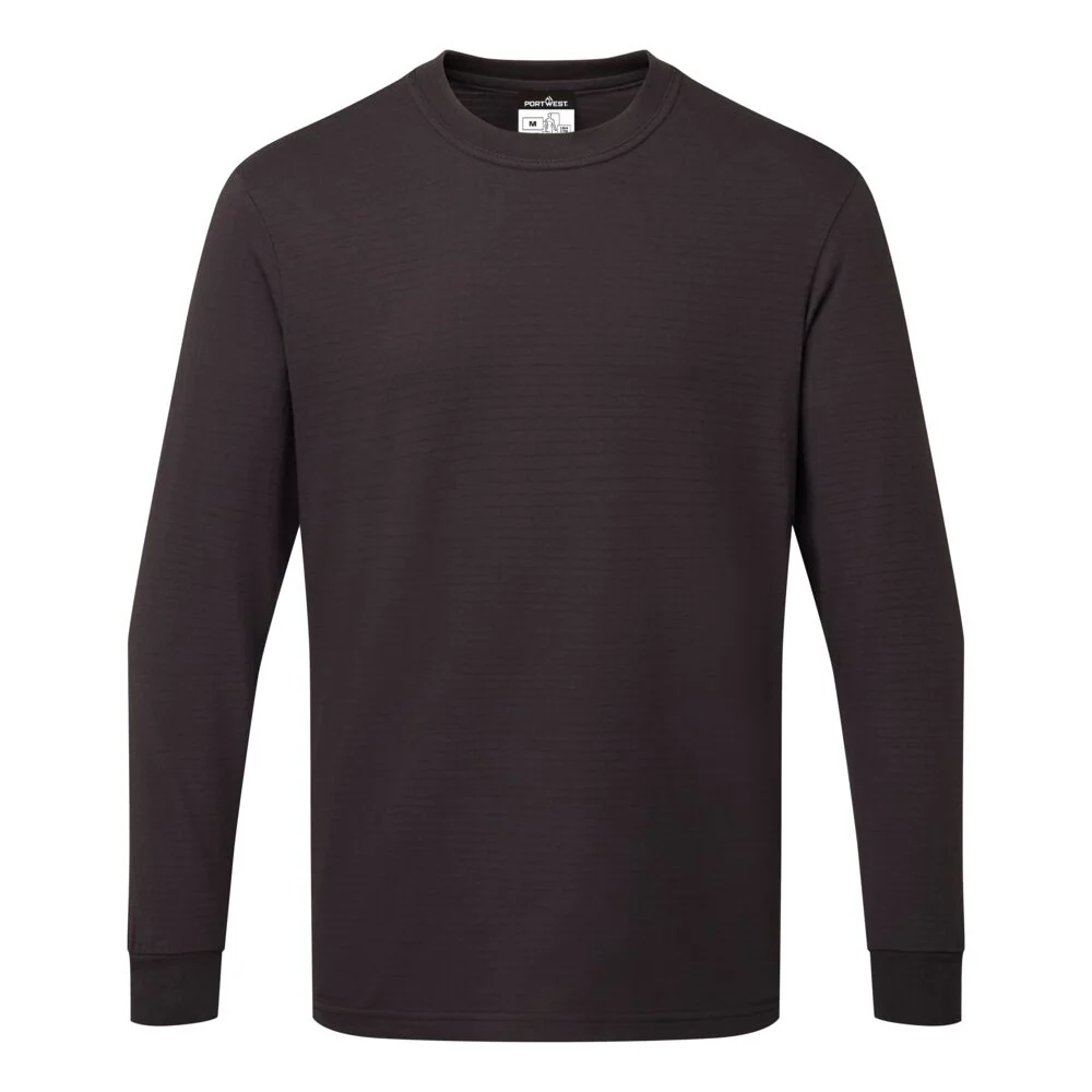 Portwest Anti-Static ESD Long Sleeve T-Shirt - Image 7