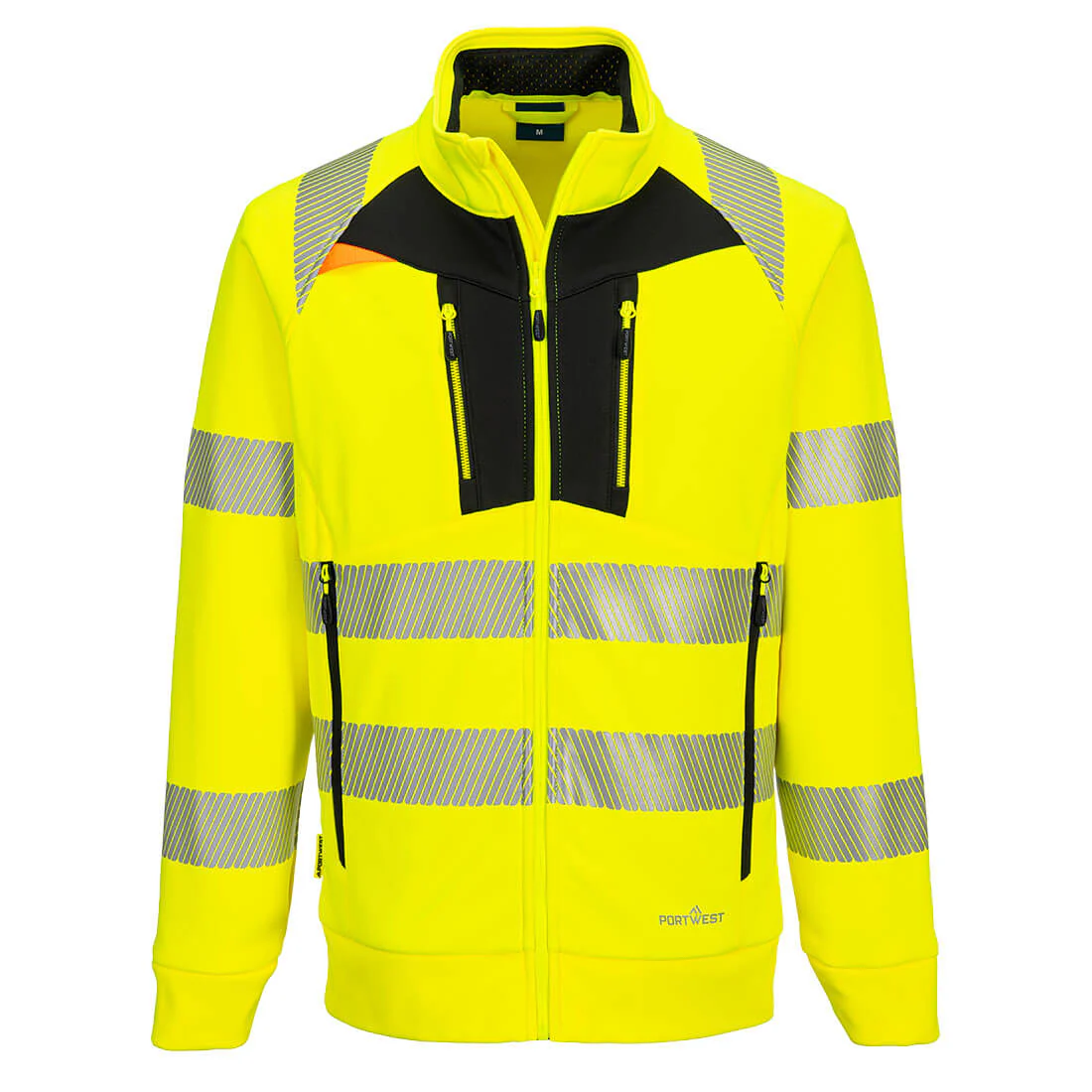 Portwest DX477 - DX4 Hi-Vis Funnel Neck Zipped Sweatshirt - Image 3