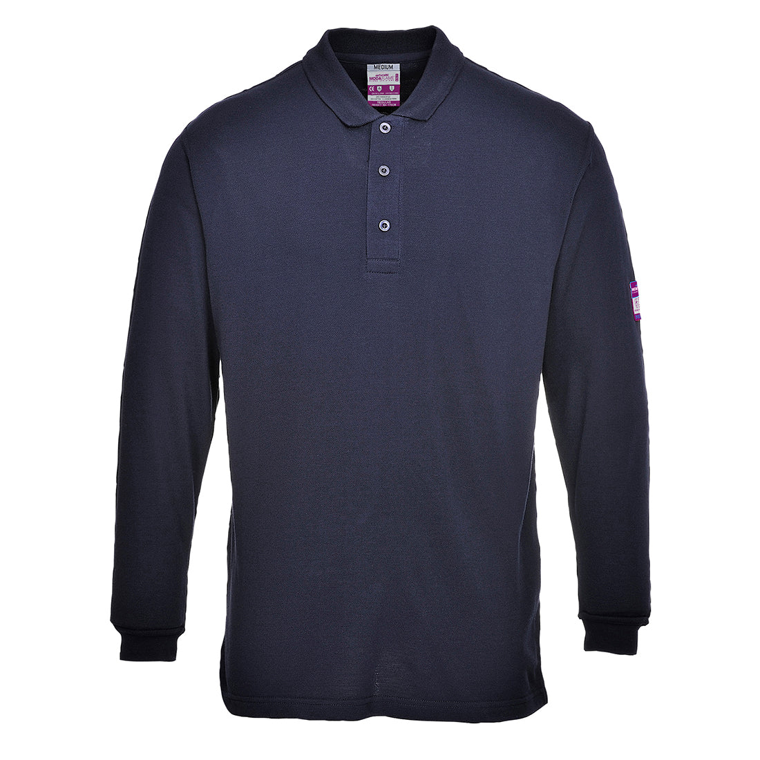 Portwest Flame Resistant Anti-Static Long Sleeve Polo Shirt - Image 3