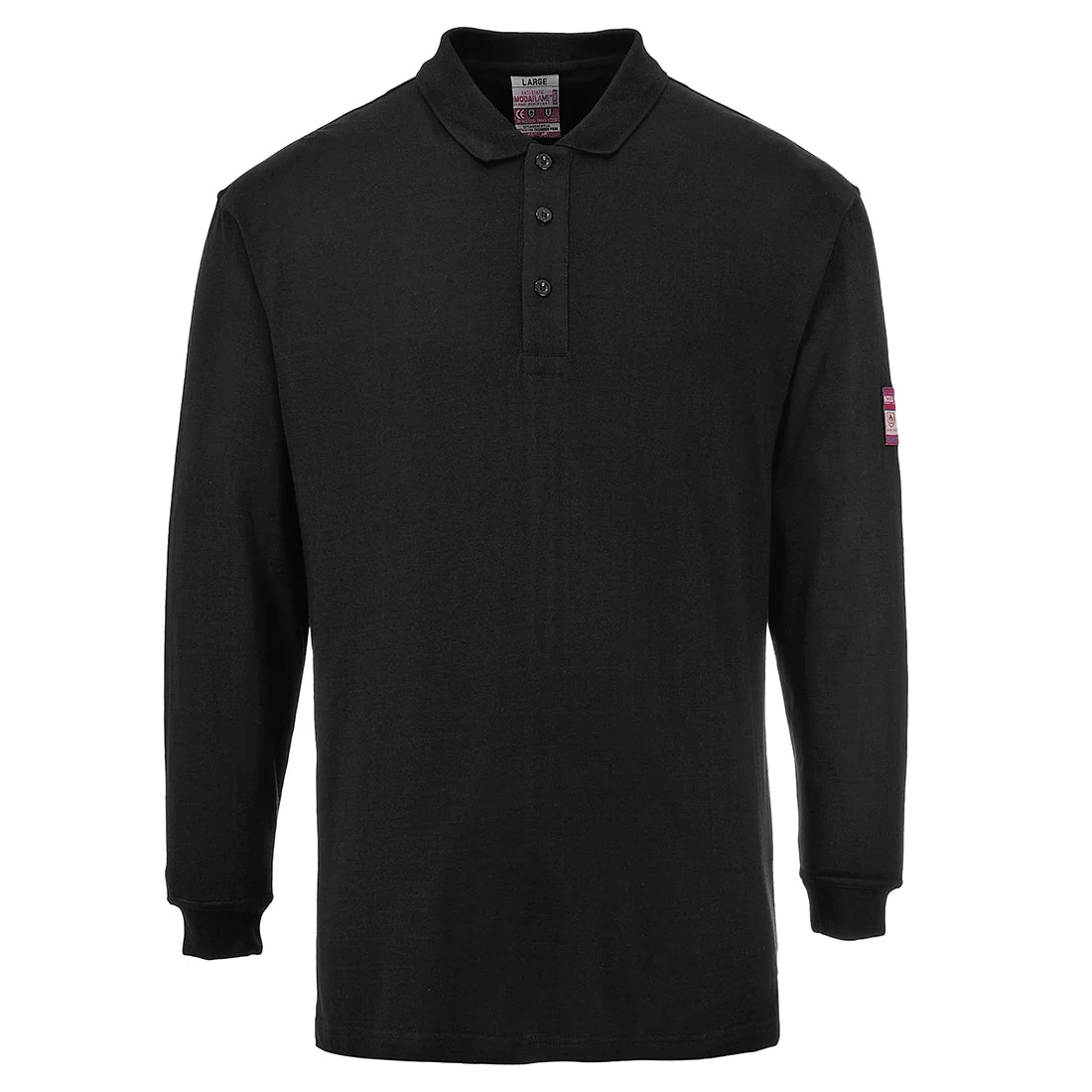 Portwest Flame Resistant Anti-Static Long Sleeve Polo Shirt - [CLEARANCE]