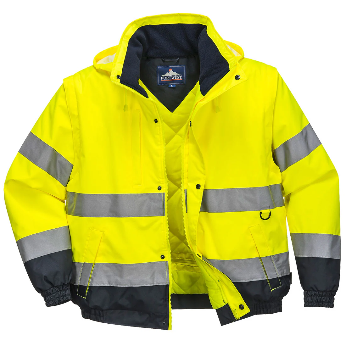 Portwest Hi-Vis 2-in-1 Contrast Bomber Jacket - Image 2