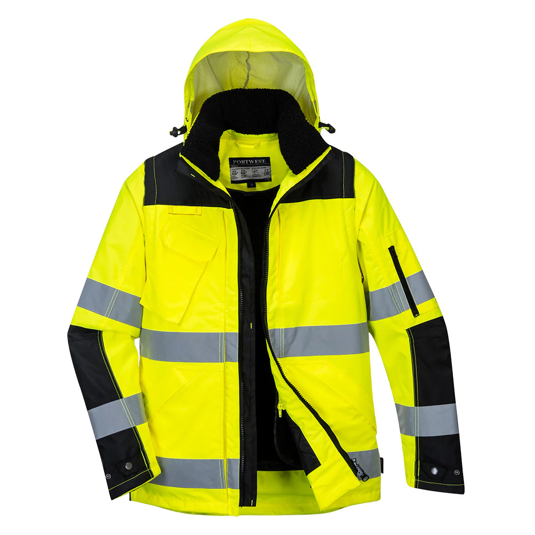 Portwest Hi-Vis 3-in-1 Contrast Winter Pro Jacket - Image 4
