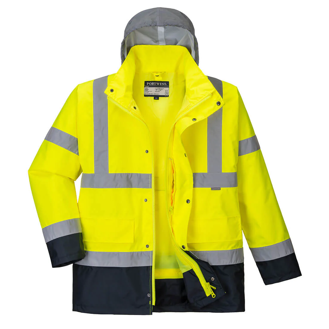 Portwest Hi-Vis 4-in-1 Contrast Traffic Jacket - Image 2
