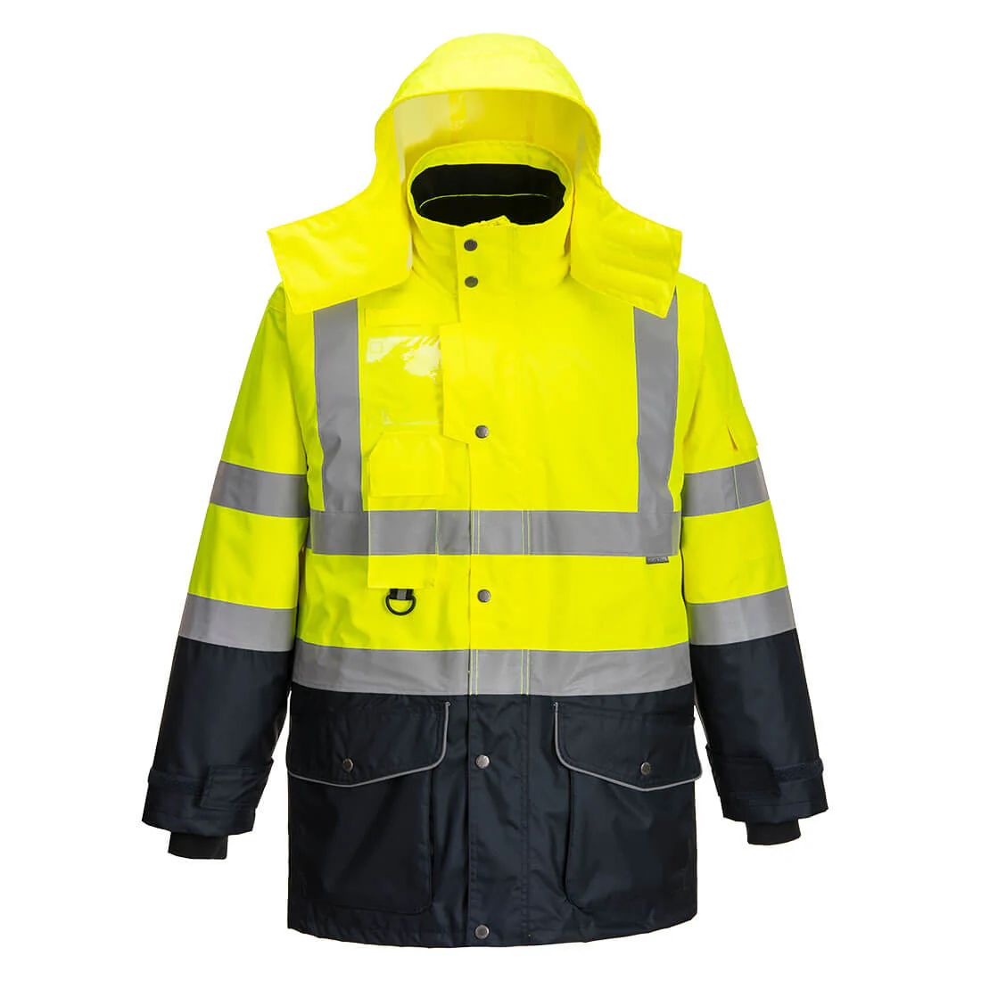 Portwest Hi-Vis Breathable 7-in-1 Contrast Traffic Jacket - Image 2
