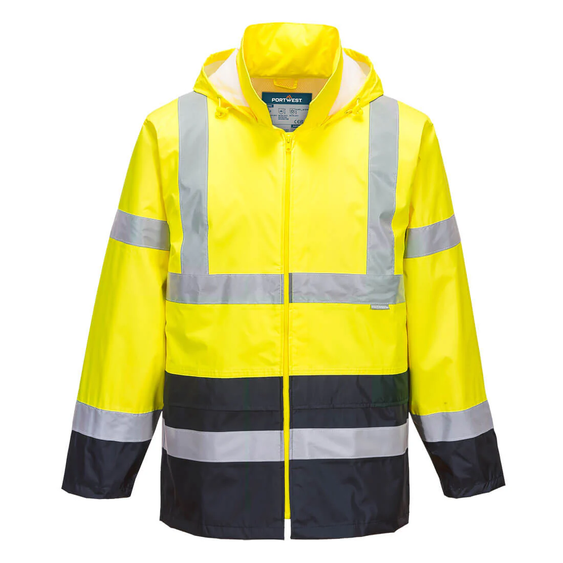 Portwest Hi-Vis Contrast Classic Rain Jacket - Image 6