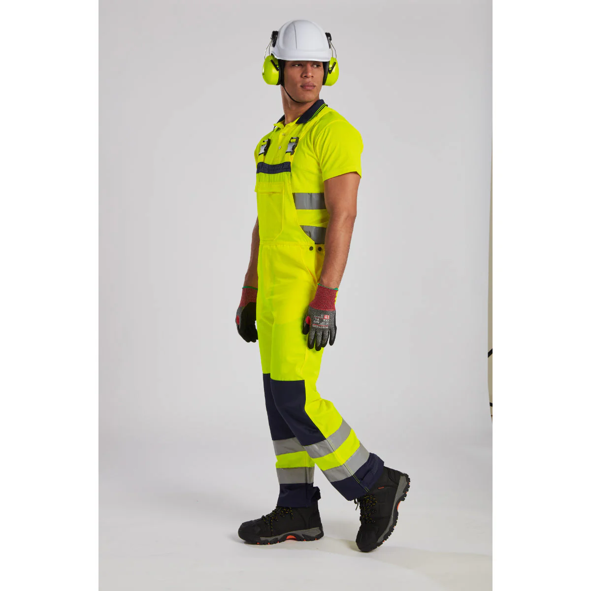 Portwest Hi-Vis Cotton Comfort Short Sleeve Two Tone Polo Shirt - Orange/Yellow/Navy - S174 - Image 4