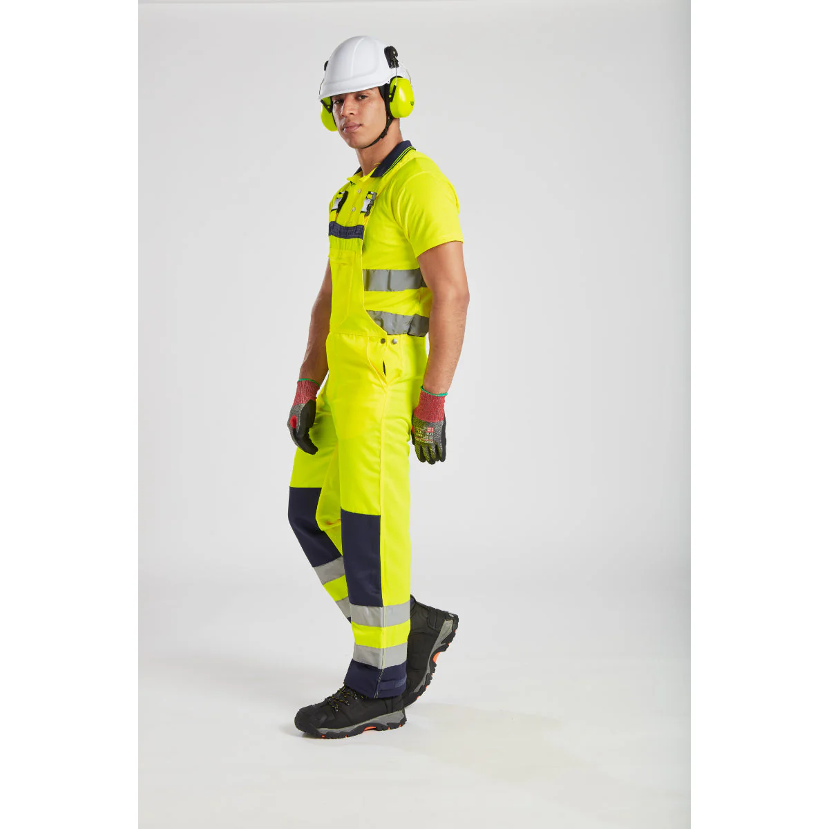 Portwest Hi-Vis Cotton Comfort Short Sleeve Two Tone Polo Shirt - Orange/Yellow/Navy - S174 - Image 6