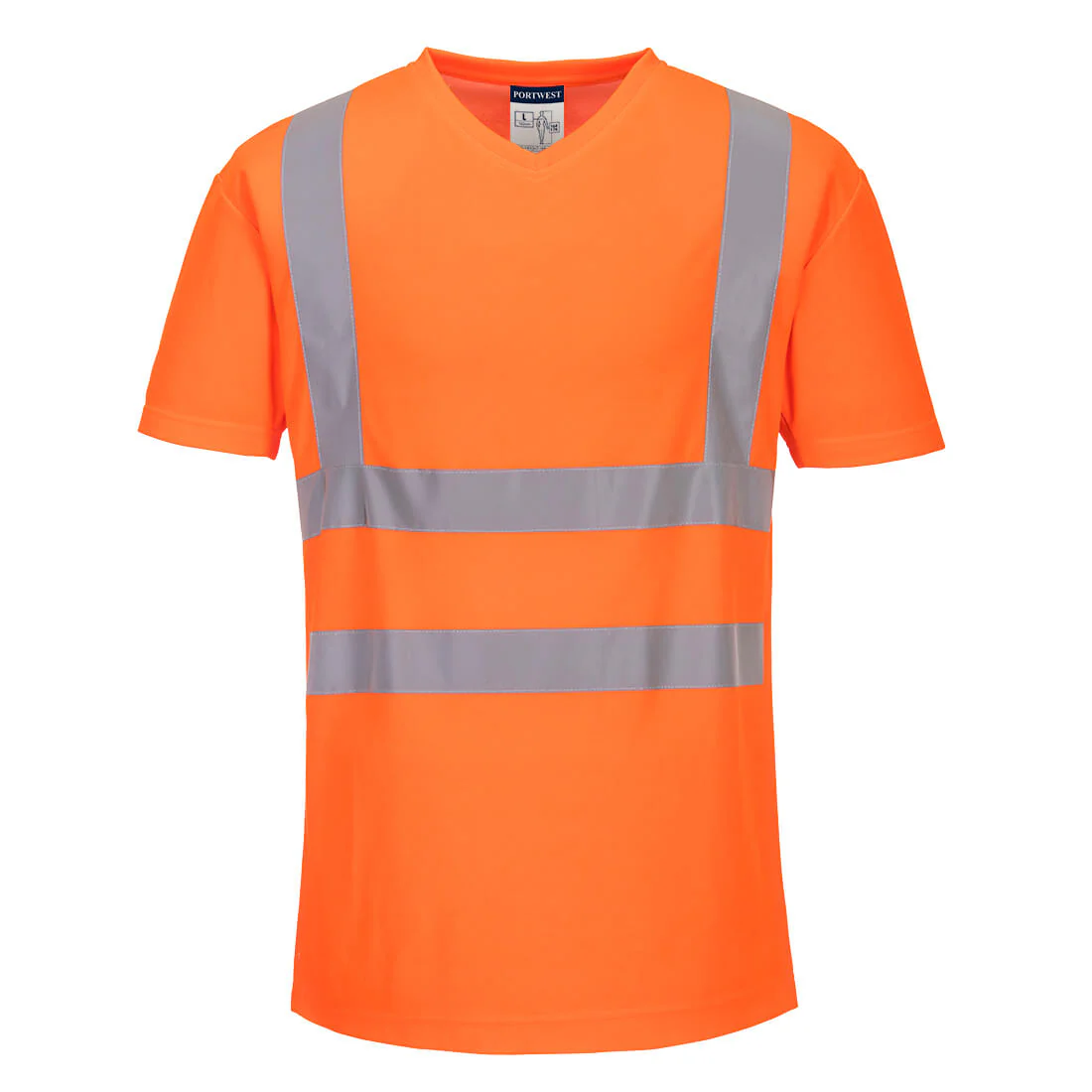 Portwest Hi-Vis Cotton Comfort Mesh Insert T-Shirt Short Sleeved - Image 3