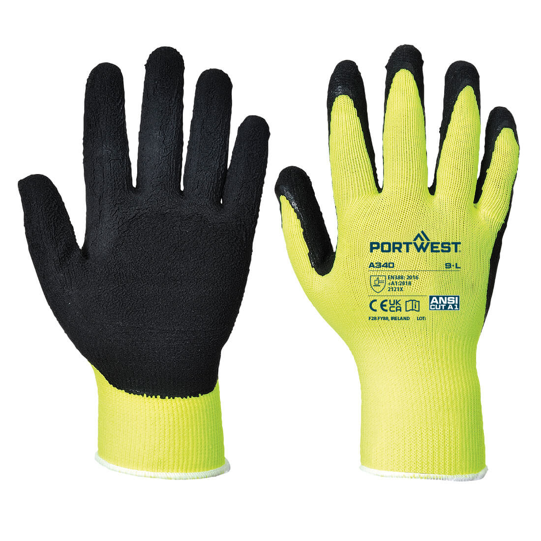 Portwest Hi-Vis Grip Glove - Latex - Image 2