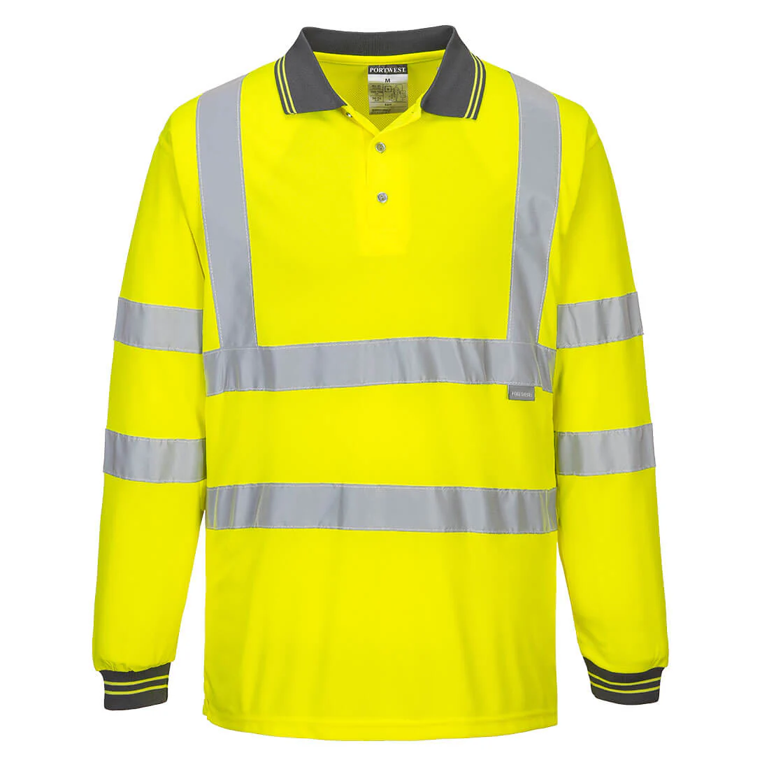 Portwest Hi-Vis Polo Shirt Long Sleeved - Image 2