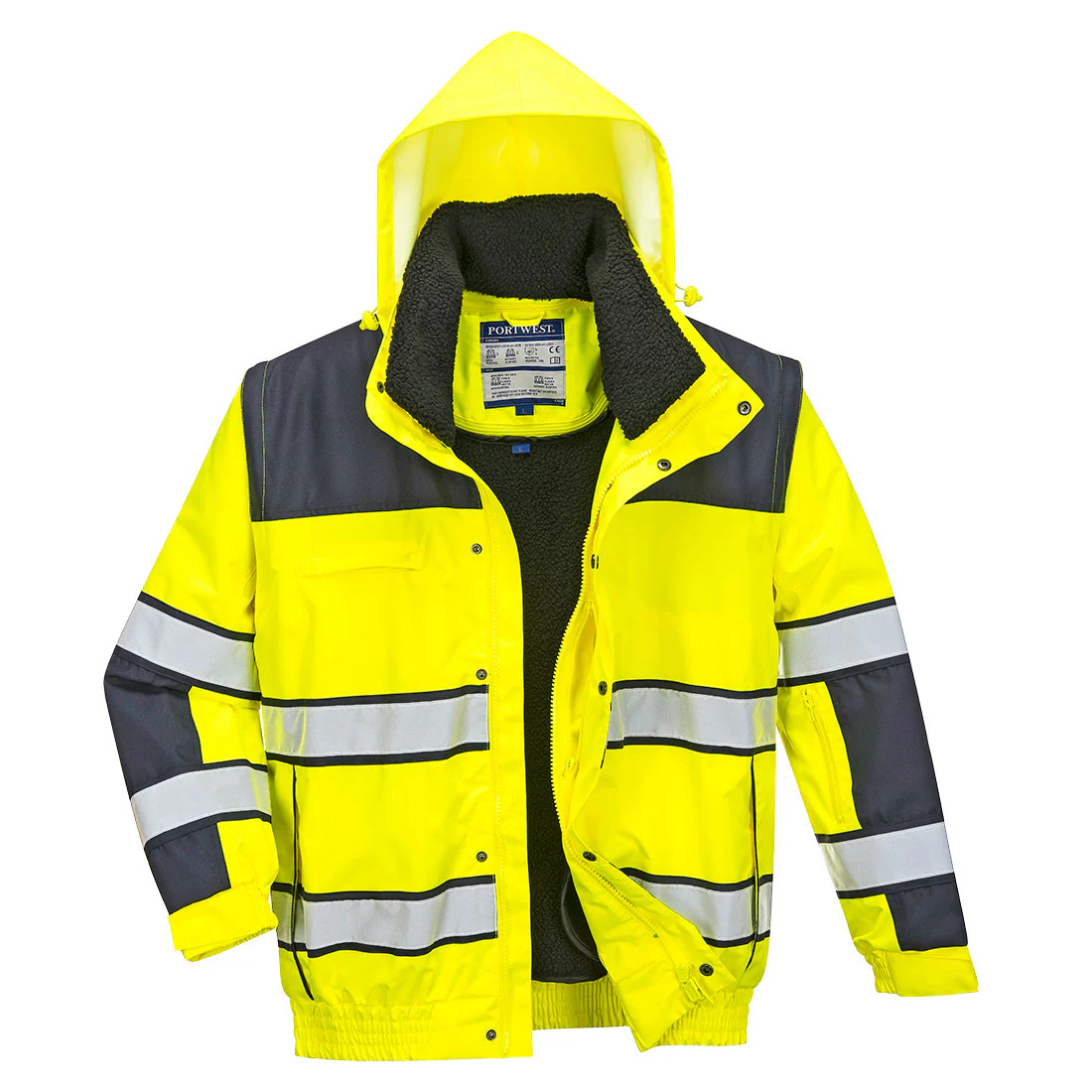Portwest Hi-Vis Winter Contrast Classic Bomber Jacket - Image 3