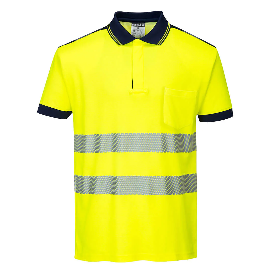 Portwest PW3 Hi-Vis Cotton Comfort Short Sleeve Polo Shirt - Orange/Yellow - T180 - Image 4