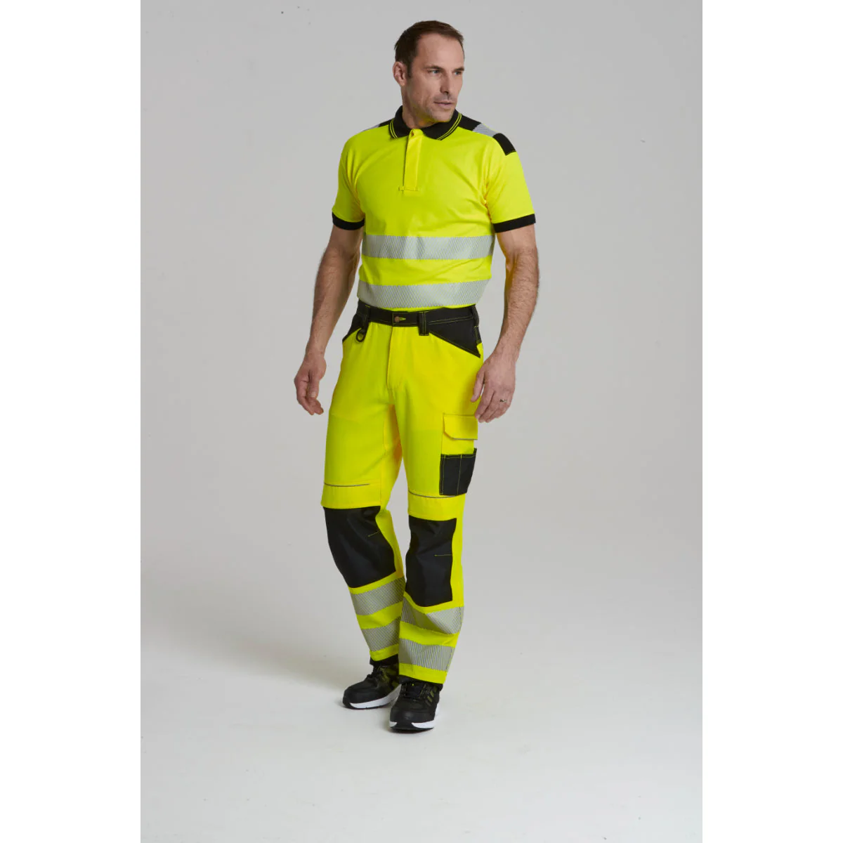 Portwest PW3 Hi-Vis Cotton Comfort Short Sleeve Polo Shirt - Orange/Yellow - T180 - Image 6