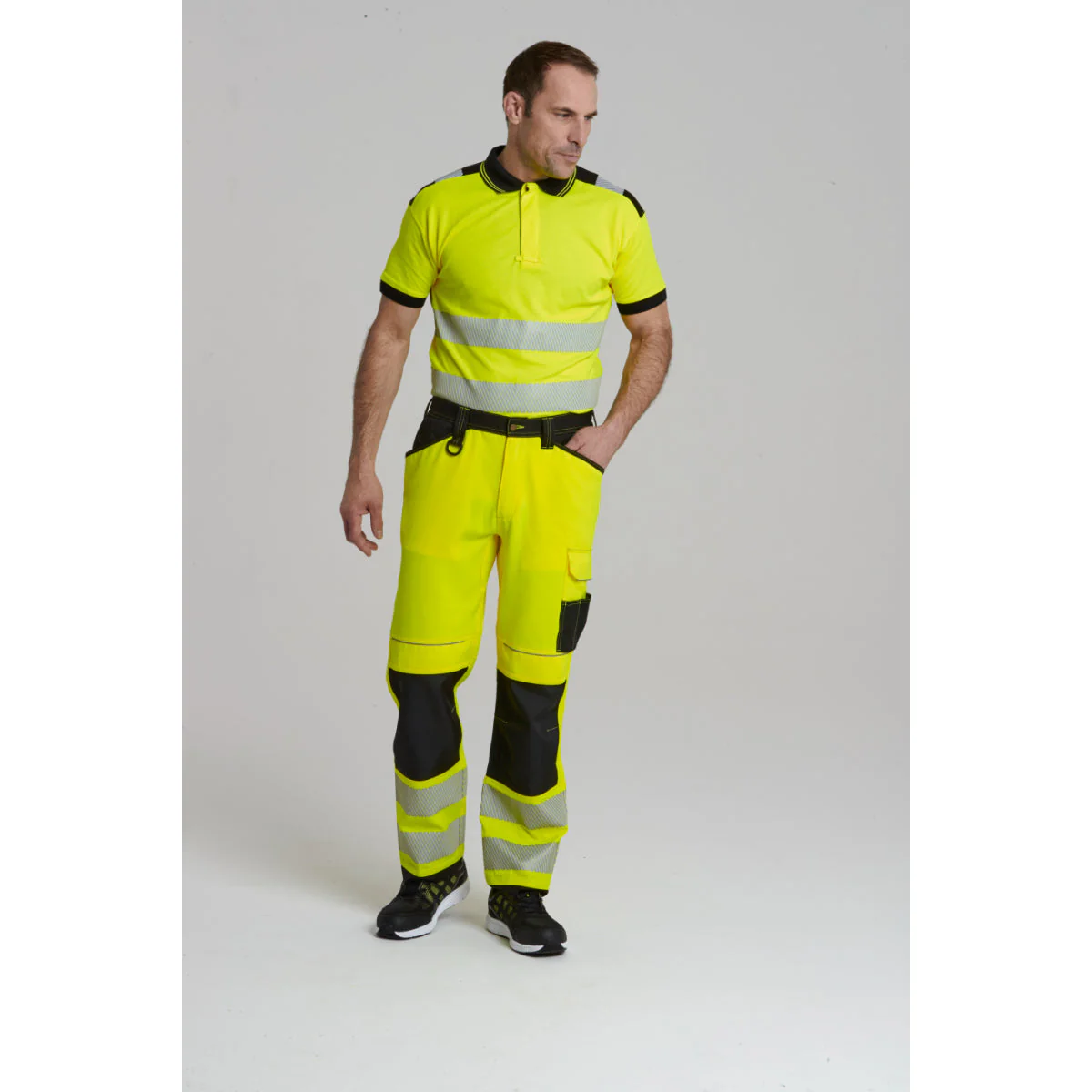 Portwest PW3 Hi-Vis Cotton Comfort Short Sleeve Polo Shirt - Orange/Yellow - T180 - Image 7