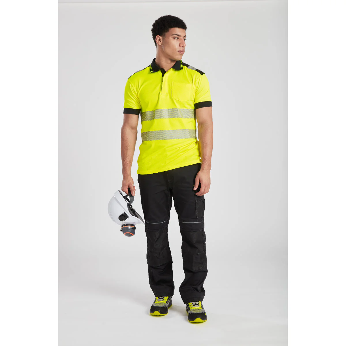 Portwest PW3 Hi-Vis Cotton Comfort Short Sleeve Polo Shirt - Orange/Yellow - T180 - Image 8