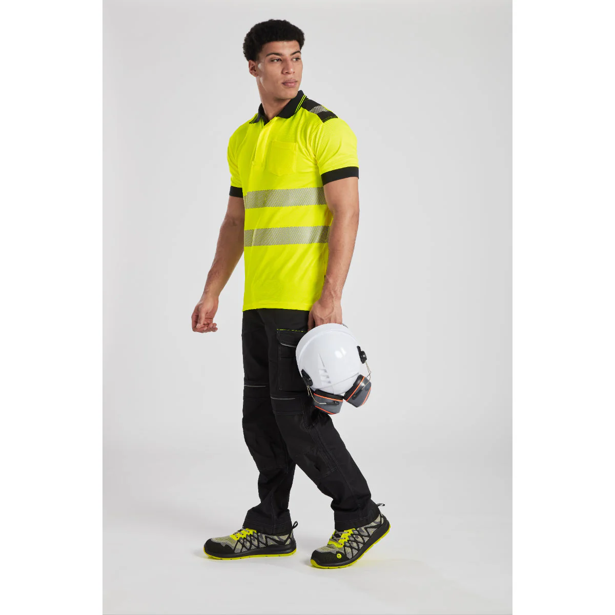 Portwest PW3 Hi-Vis Cotton Comfort Short Sleeve Polo Shirt - Orange/Yellow - T180 - Image 9
