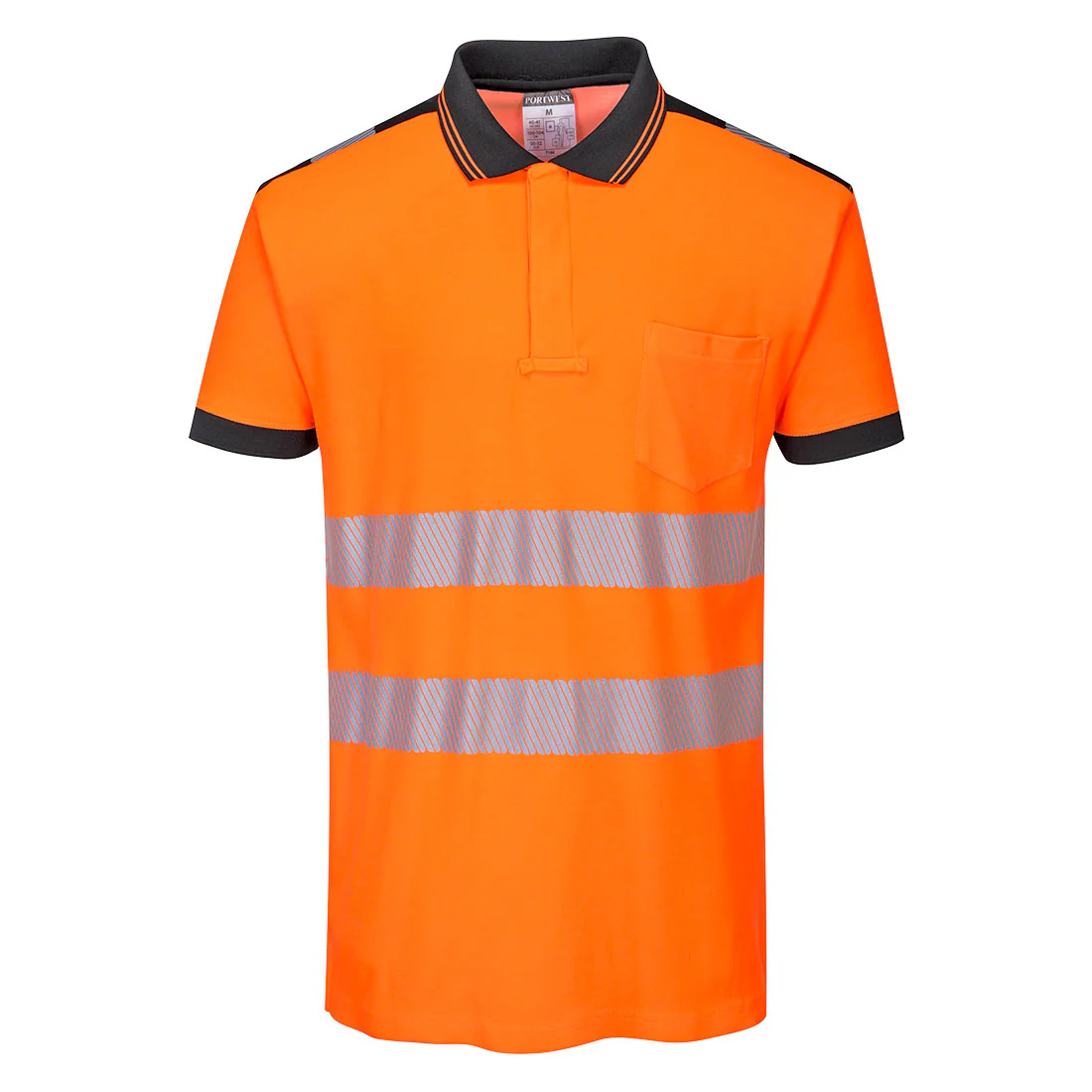 Portwest PW3 Hi-Vis Cotton Comfort Short Sleeve Polo Shirt - Orange/Yellow - T180 - [CLEARANCE]