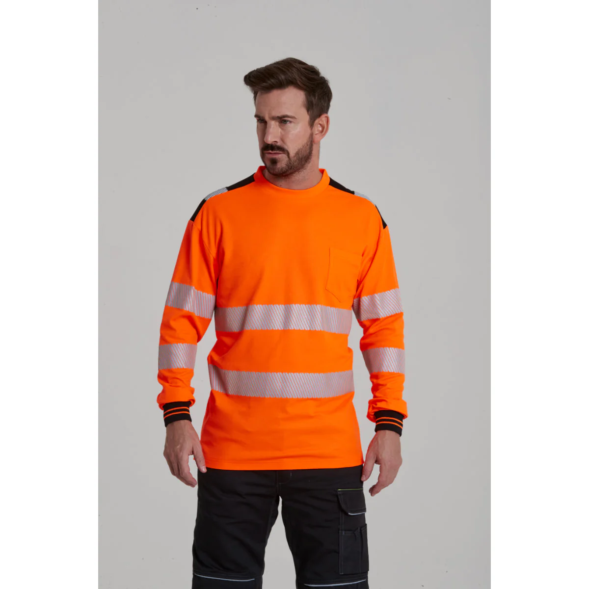 Portwest PW3 Hi-Vis Cotton Comfort T-Shirt Long Sleeved - Image 4
