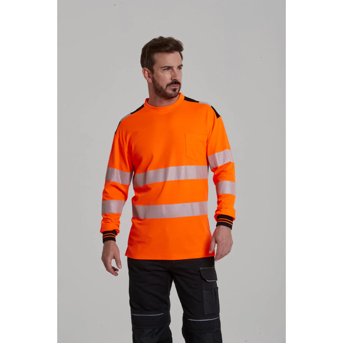 Portwest PW3 Hi-Vis Cotton Comfort T-Shirt Long Sleeved - Image 5