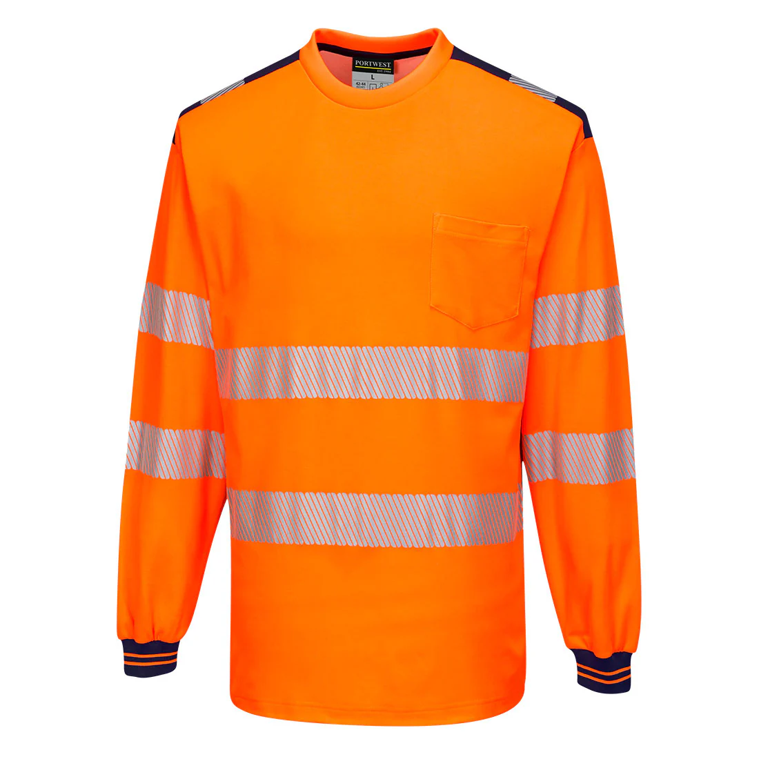 Portwest PW3 Hi-Vis Cotton Comfort T-Shirt Long Sleeved - Image 6