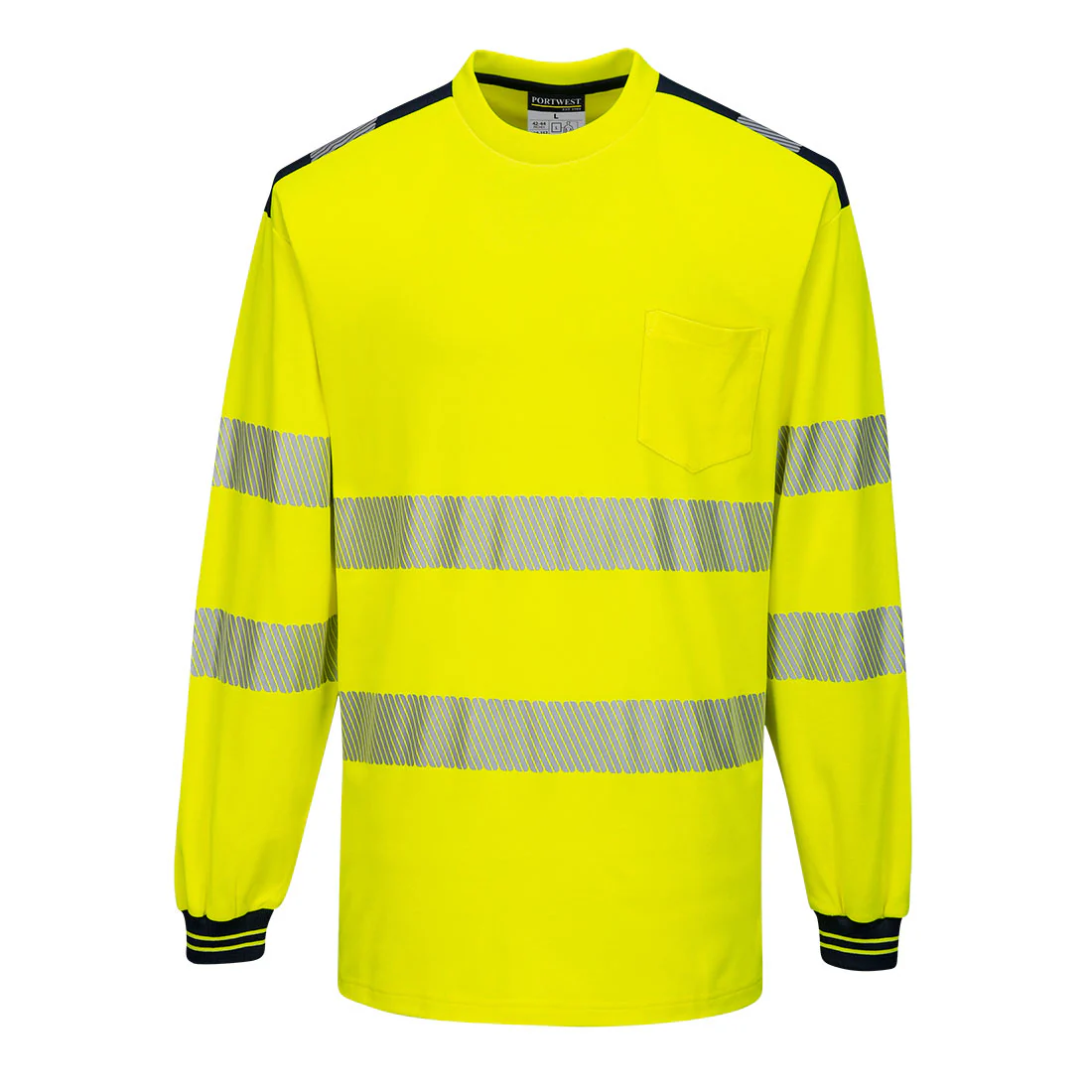 Portwest PW3 Hi-Vis Cotton Comfort T-Shirt Long Sleeved - Image 7