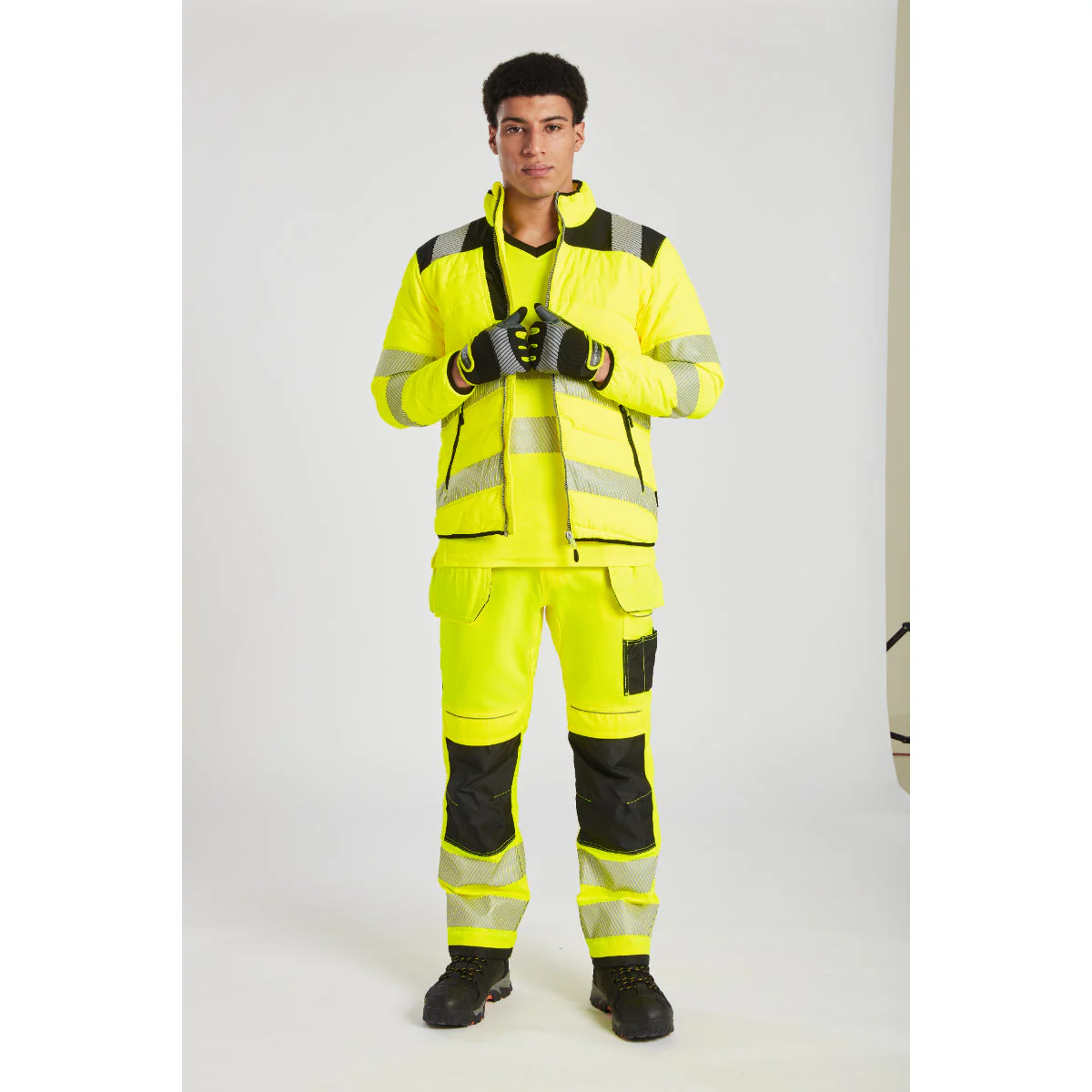 Portwest PW3 Hi-Vis V-Neck Mesh Insert T-Shirt Short Sleeved - Image 5