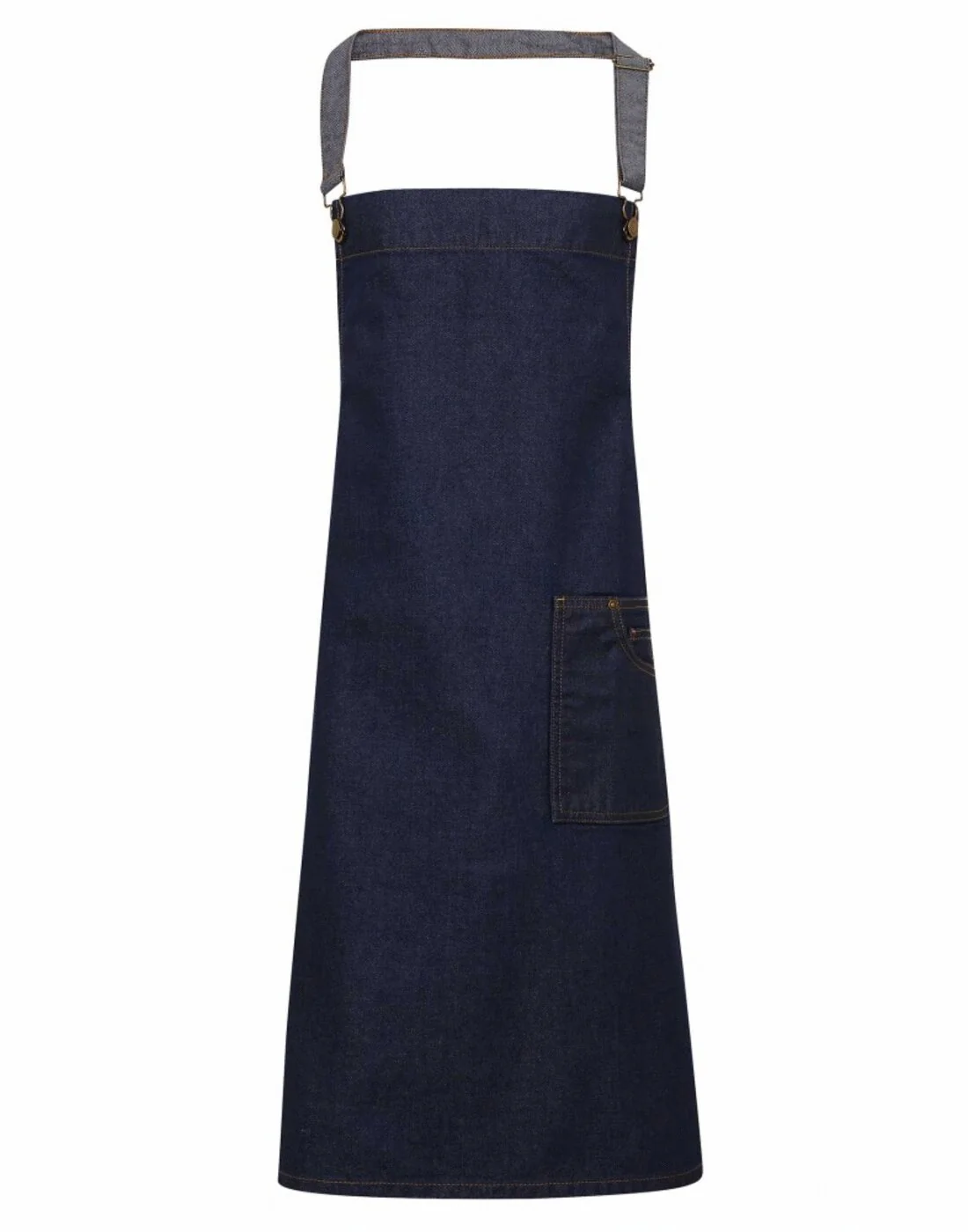 Premier 'District' Waxed Look Denim Bib Apron - Image 3