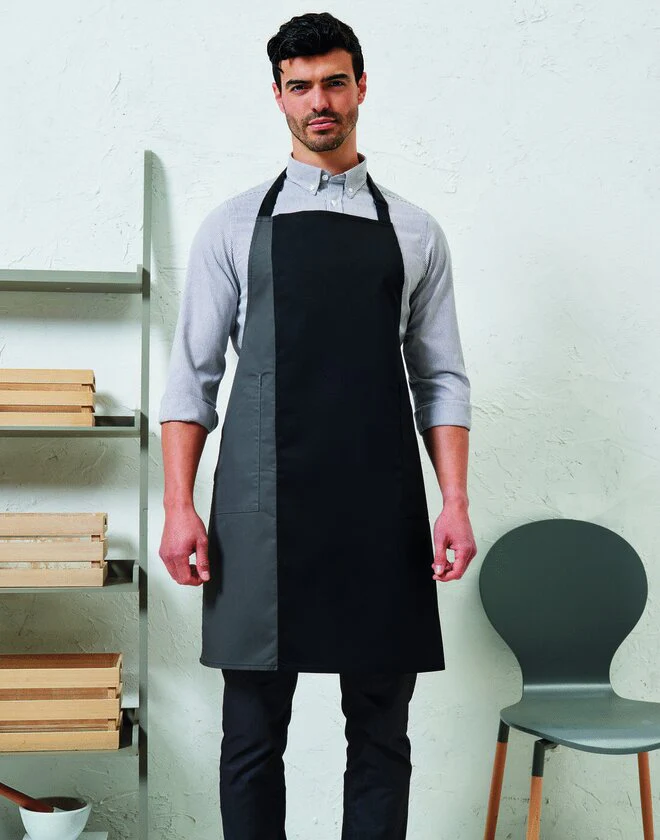 Premier Colours Collection Contrast Hospitality Bib Apron