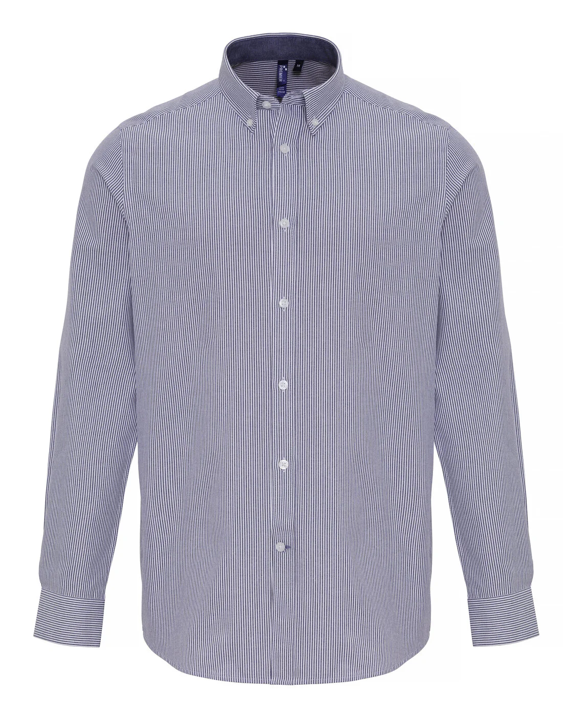 Premier Mens Cotton Rich Oxford Stripes Shirt - Image 5