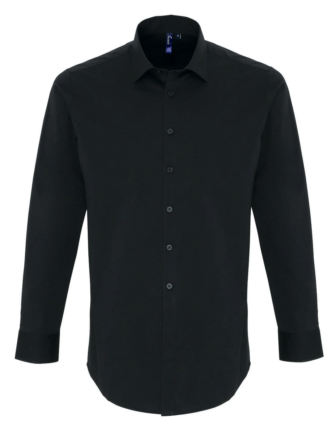 Premier Men's Stretch Fit Cotton Poplin Long Sleeve Shirt - Image 3