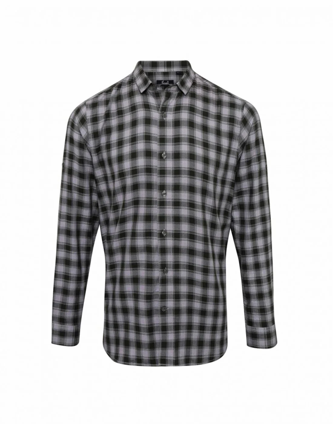 Premier 'Mulligan' Check- Men's Long Sleeve Cotton Shirt - Image 5