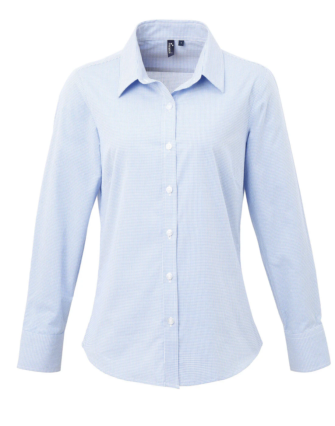 Premier Women's Long Sleeve Gingham Microcheck Shirt - Image 4